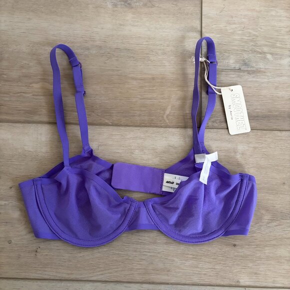 New Aerie Smoothez Under Wired Balconette Bra In Purple Size 32B - Picture 1 of 1